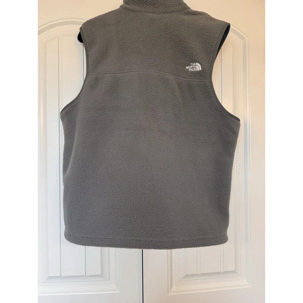 The North Face Men's Polyester, Large, Fleece, Zip Up Vest, Gray